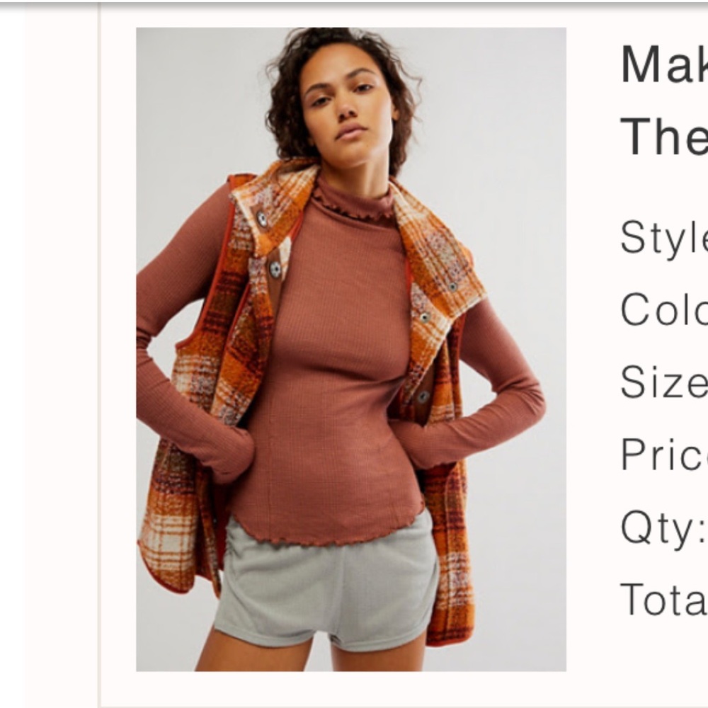 NWOT Free People Make It Easy Thermal Long Sleeve